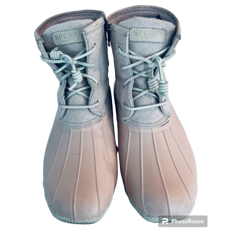 Sperry Blush Pink Waterproof Duck Boots STS82038 Womens Size 9.5